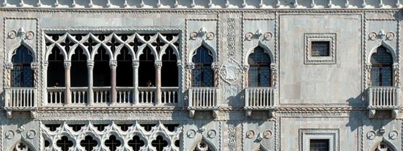 Fațada Palatului Ca' d'Oro („Casa de Aur”), Veneția, Nordul Italiei