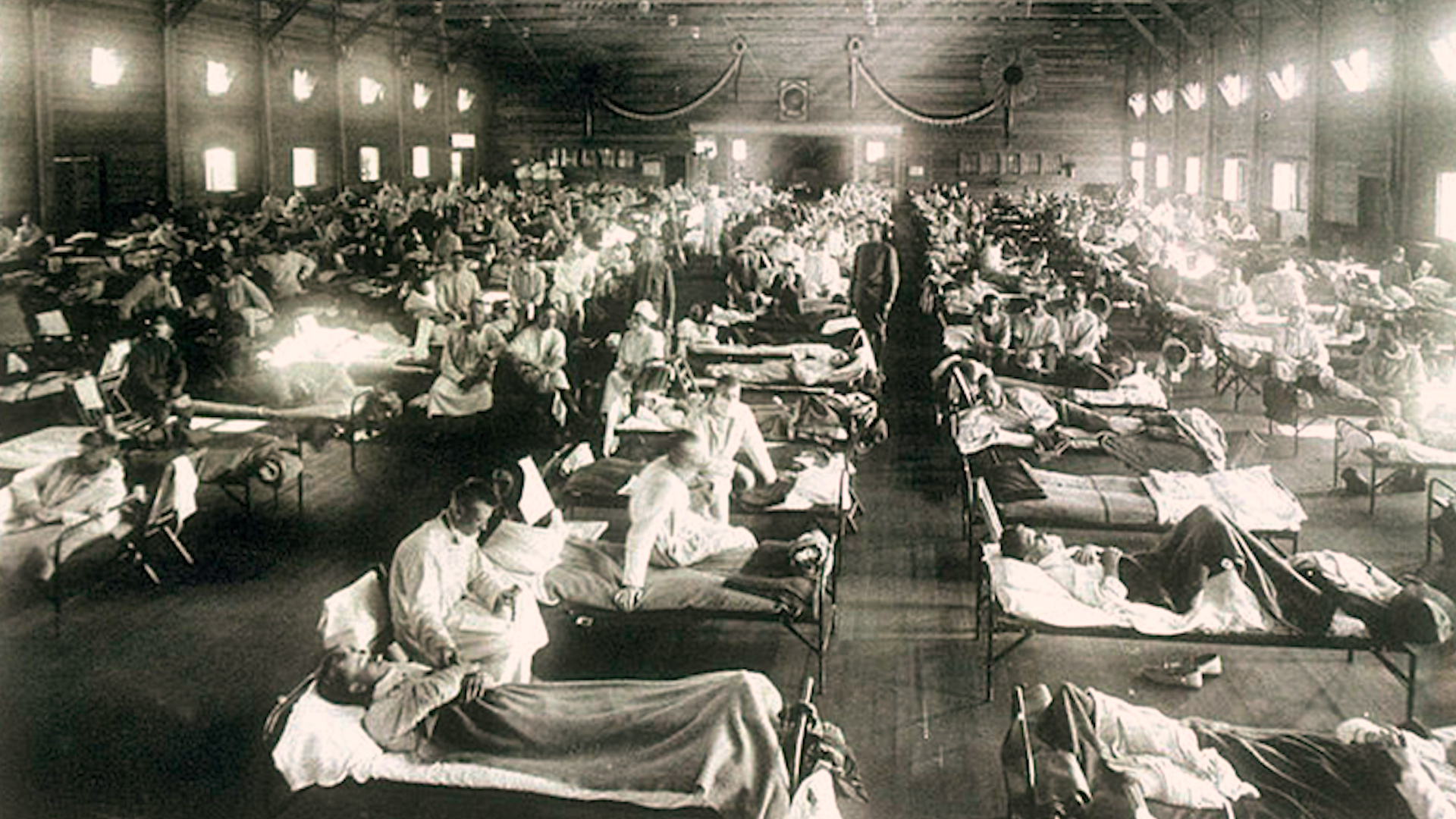 Spital pentru tratarea gripei spaniole. Credit foto: Wikimedia